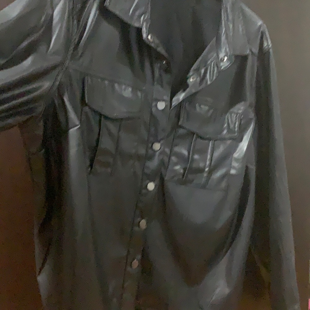 Faux leather shirt